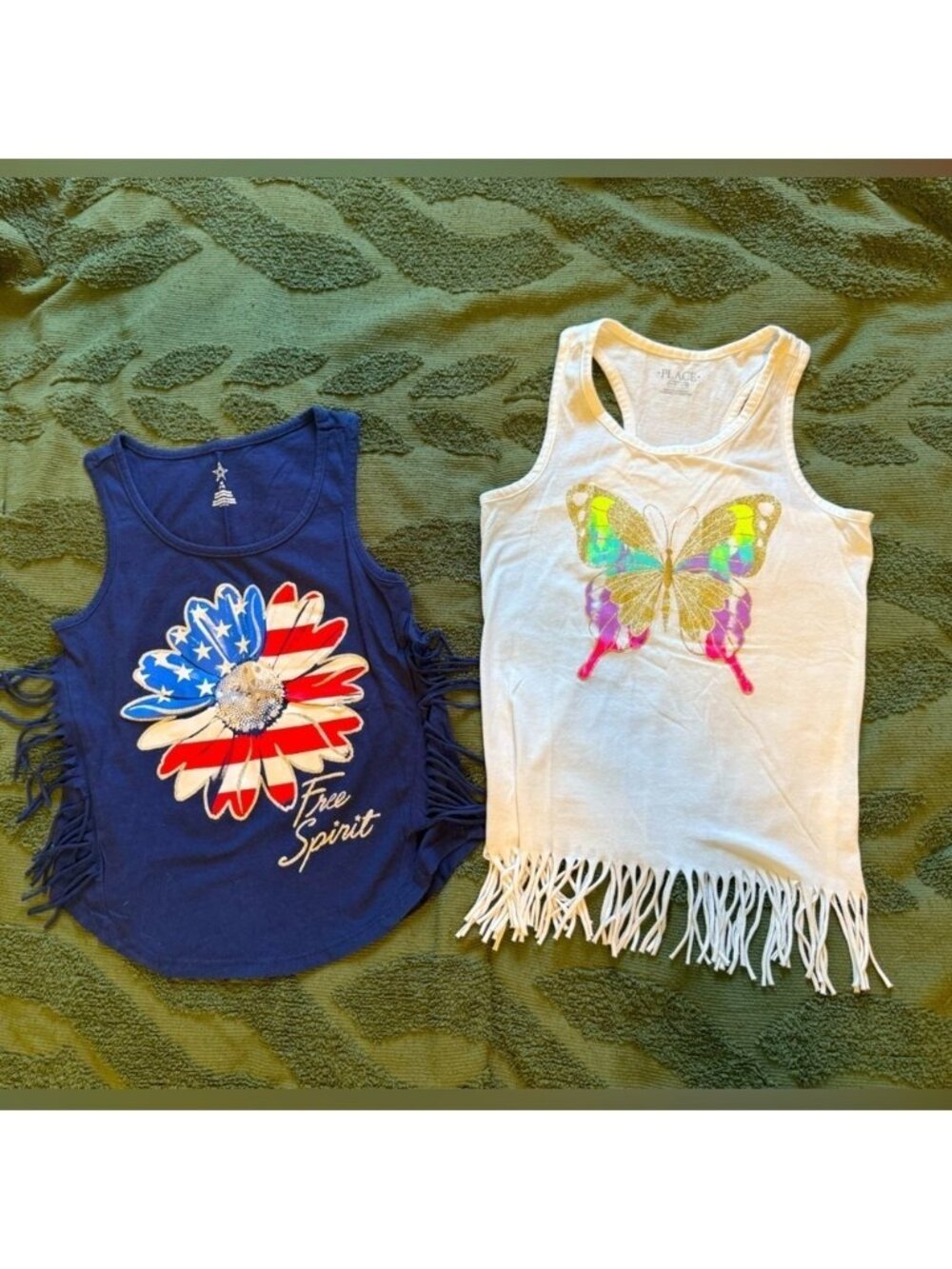 Two Tank Tops Fringe Size 7-8 Girls